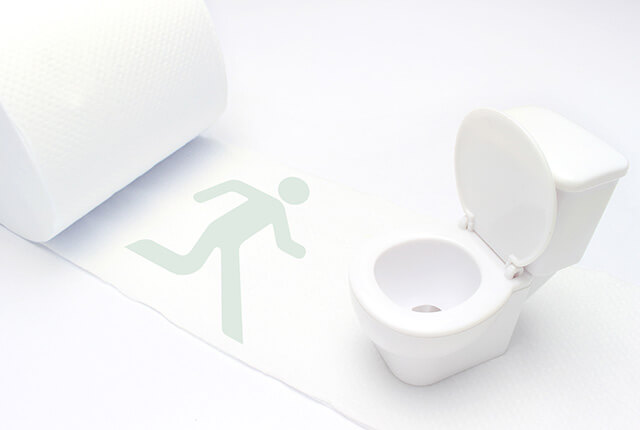 トイレットペーパー トイレの模型 人が走るマーク